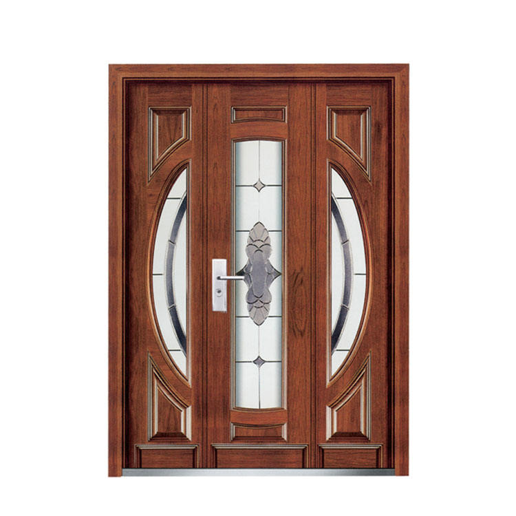 Porte Blindée Avec Un Jardin Peint En Verre