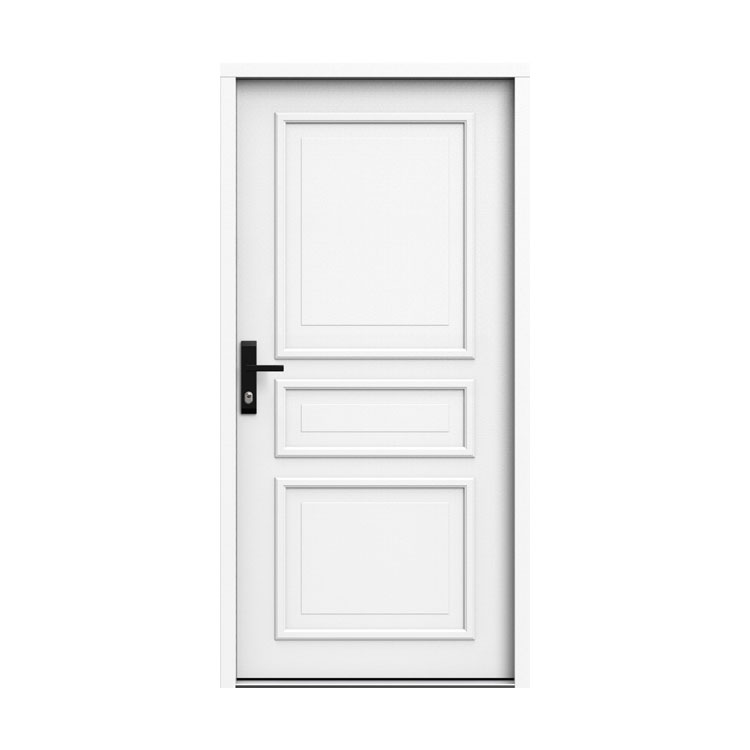Porte d'entrée européenne en acier et en bois