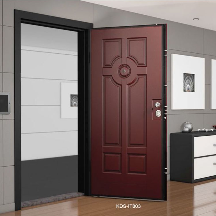 Porte d'entrée italienne en acier et bois