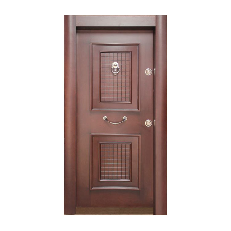 Porte de villa blindée en acier et bois turc