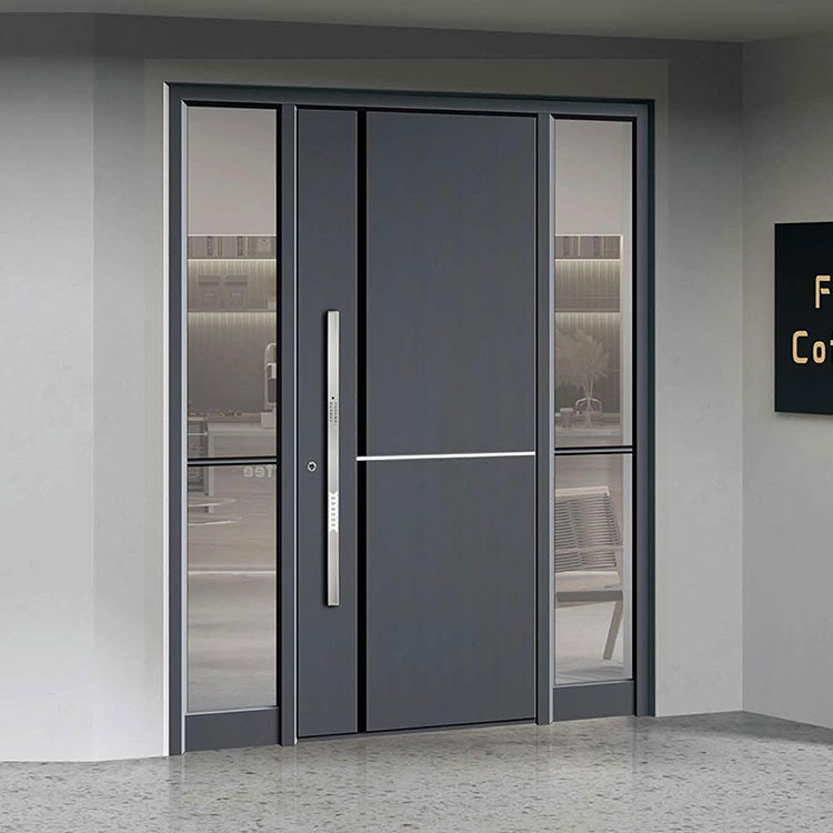 Porte tournante d'entrée principale en bois massif