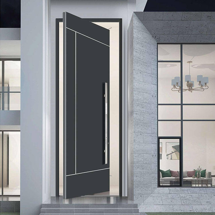 Entrée principale avec porte tournante en verre